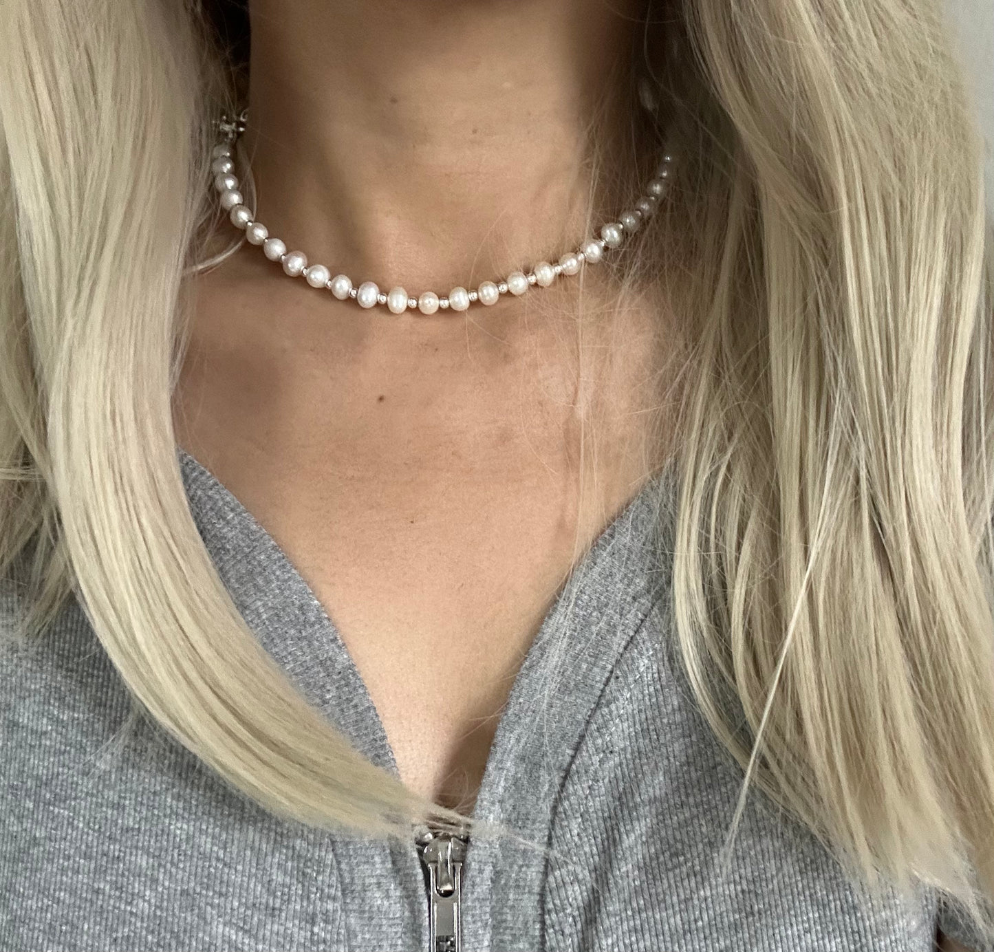 s925 Sterling Silver Baroque Pearl Necklace