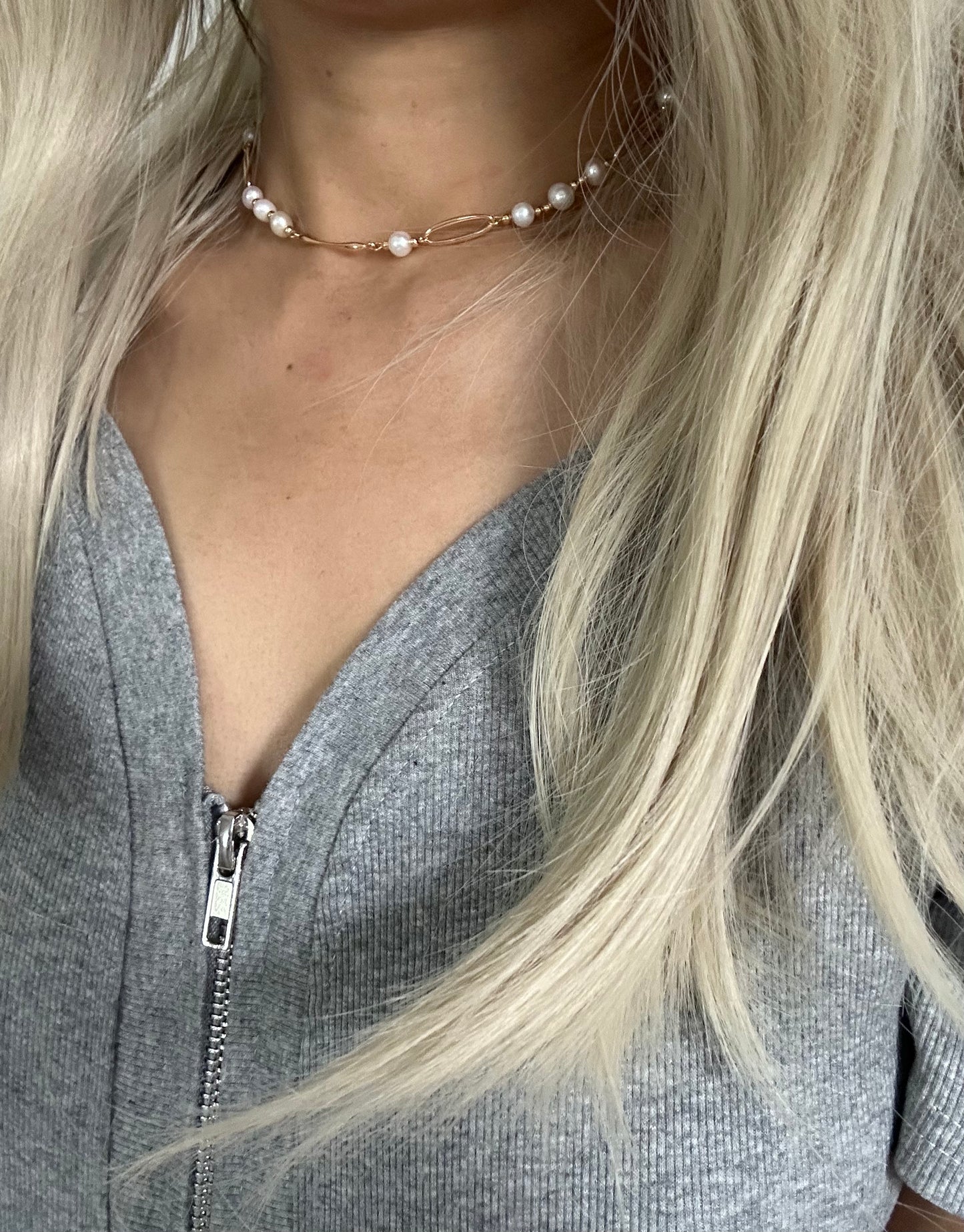 s925 Sterling Silver with 18K Gold Plated Natural Pearl Necklace