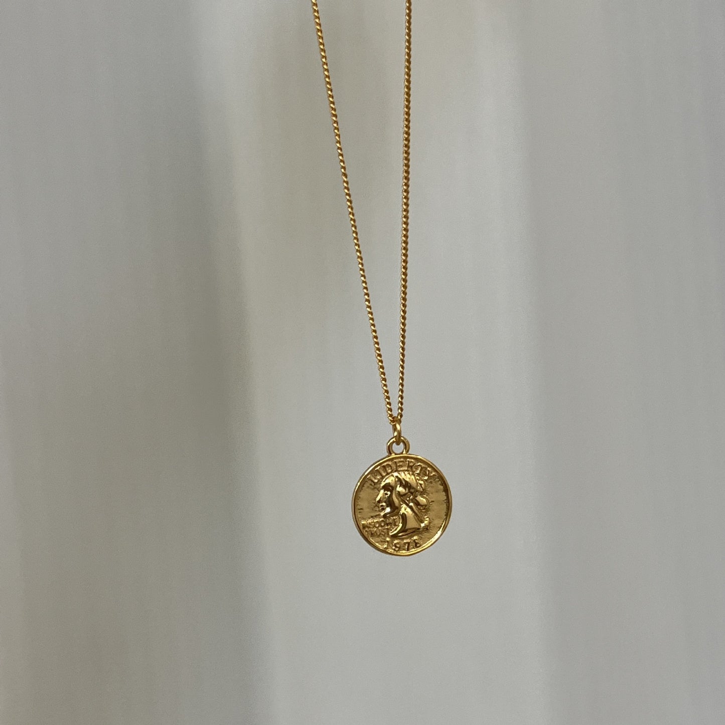 s925 Sterling Silver Gold Plated Necklaces Set: Gold Coin & Natural Pink Opal with Pearls