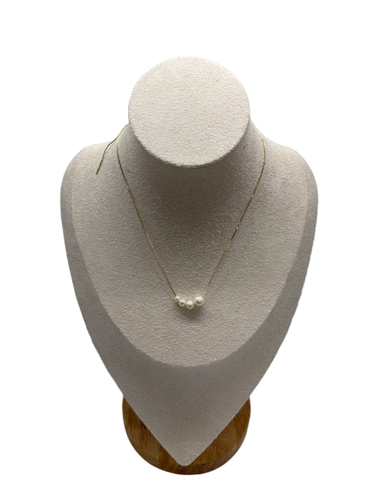 s925 Sterling Silver Gold Plated Natural Freshwater Pearl Necklace