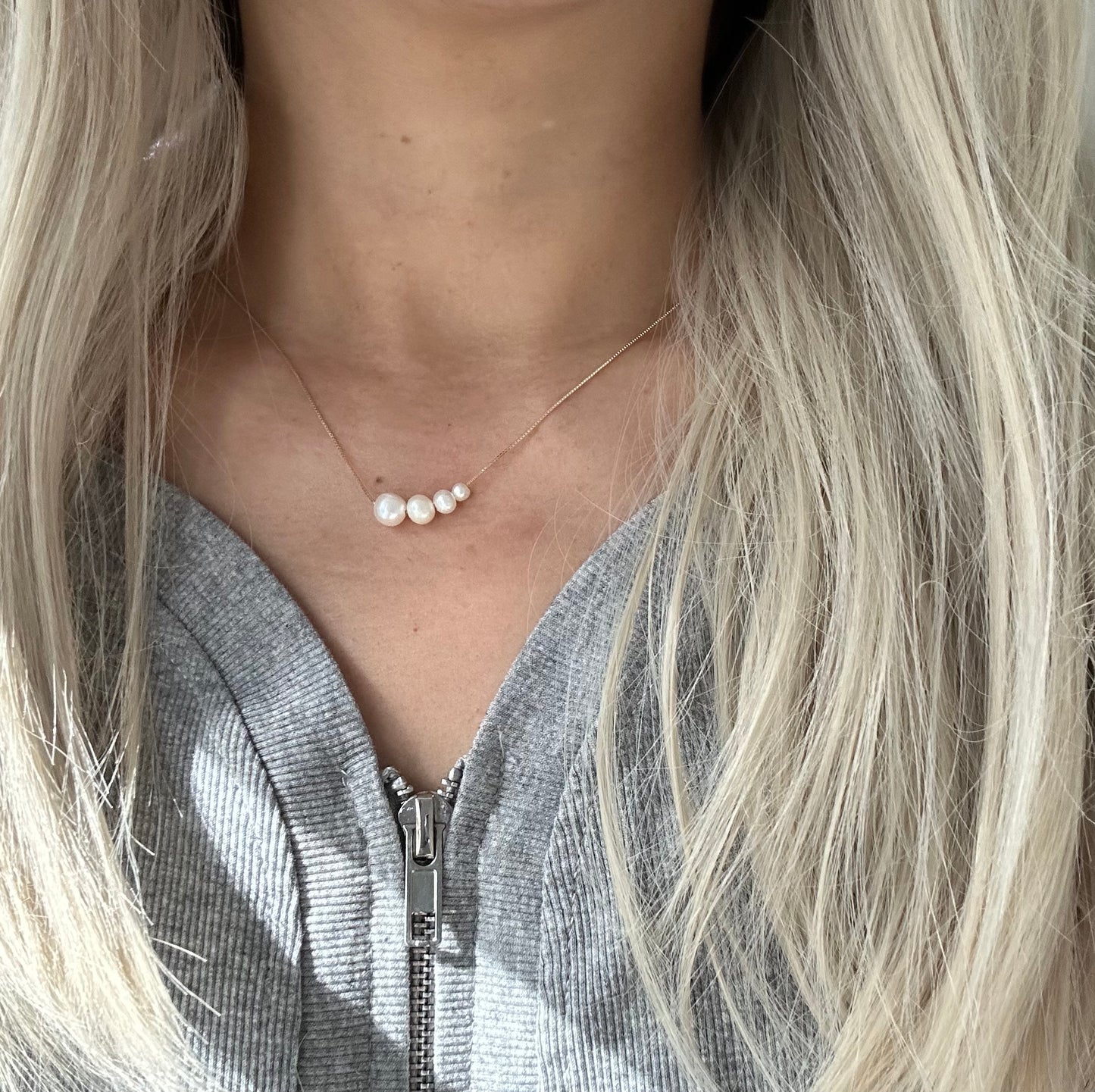 s925 Sterling Silver Gold Plated Natural Freshwater Pearl Necklace