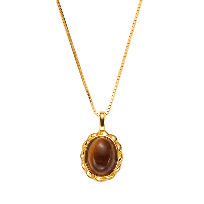 s925 Sterling Silver Gold Plated Necklaces Set: Malachite & Pearls + Tiger's Eye