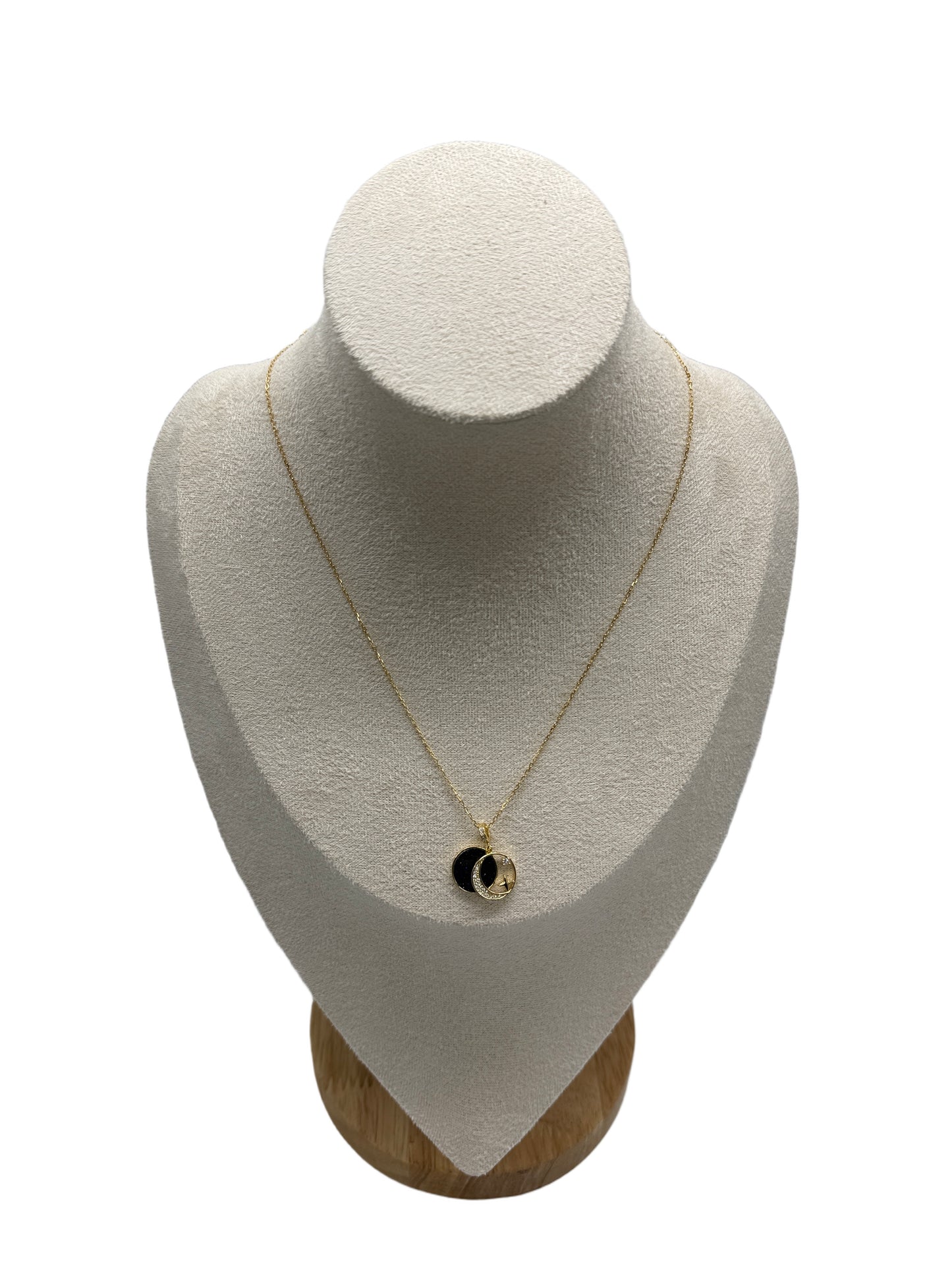 s925 Sterling Silver 18K Gold Plated Starry Sky Star & Moon Charm Necklace