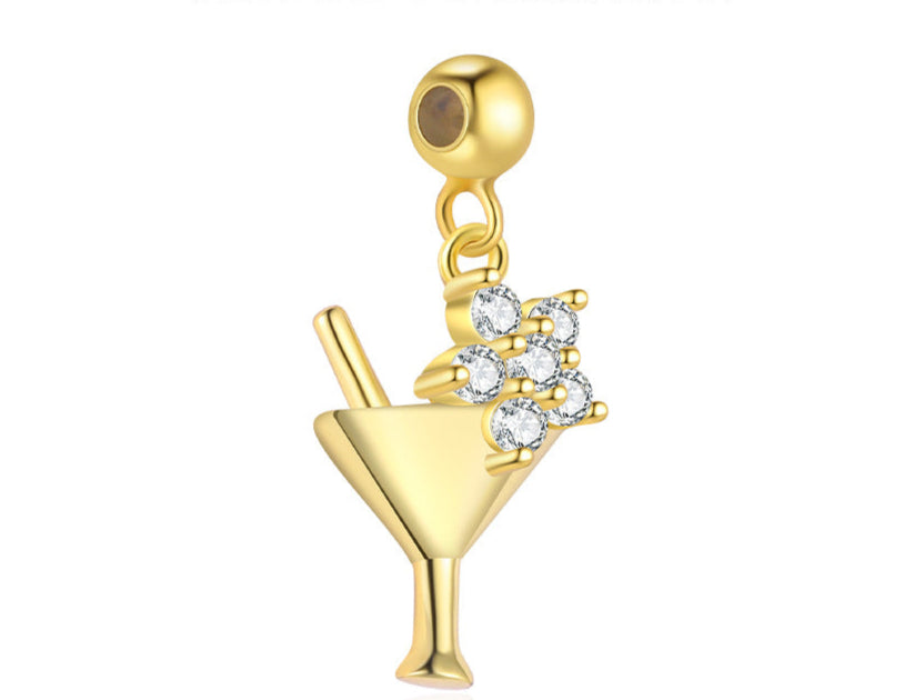 s925 Sterling Silver Gold Plated Zirconia Freshwater Pearl Necklace & Cocktail Pendant Necklace Set